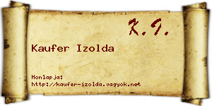 Kaufer Izolda névjegykártya